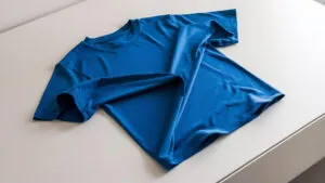 Blue microfiber dri-fit t-shirt for sports and custom printing