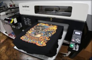 DTG t-shirt printing in Malaysia with high-resolution full-color design on cotton fabric